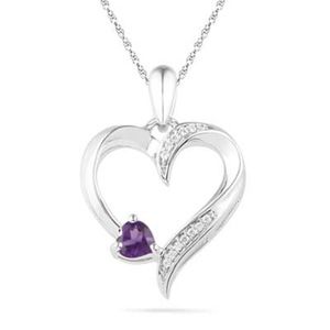 Sterling Silver Amethyst Heart Pendant